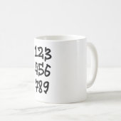 数値123456789 コーヒーマグカップ (正面右)