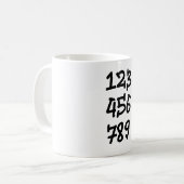 数値123456789 コーヒーマグカップ (正面左)