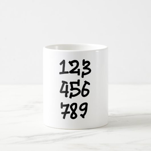数値123456789 コーヒーマグカップ (中央)