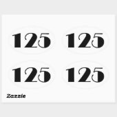 数値125 楕円形シール (シート)