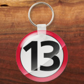 数値13赤キーチェーン キーホルダー (正面)