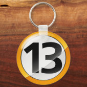 数値13金ゴールドキーチェーン キーホルダー (正面)