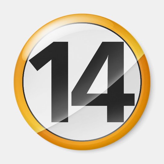 数値14金ゴールド マグネット (正面)