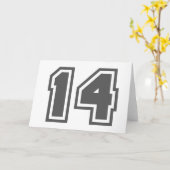 数値14 カード (黄色い花)
