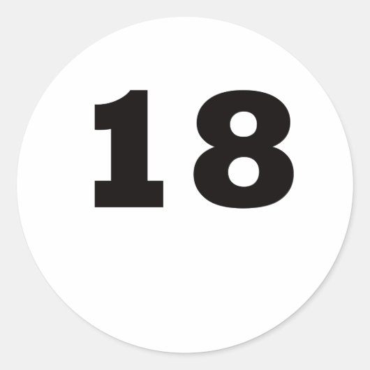 数値18 ラウンドシール (正面)