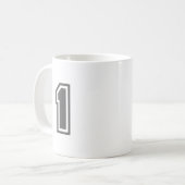 数値1 コーヒーマグカップ (正面左)