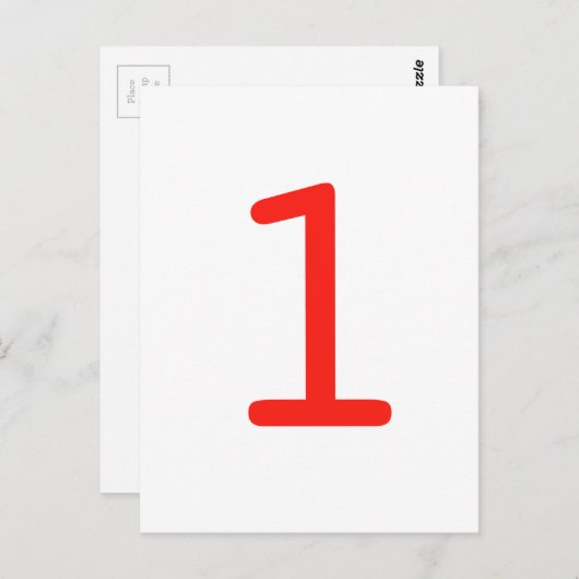 数値1 ポストカード (正面/裏面)