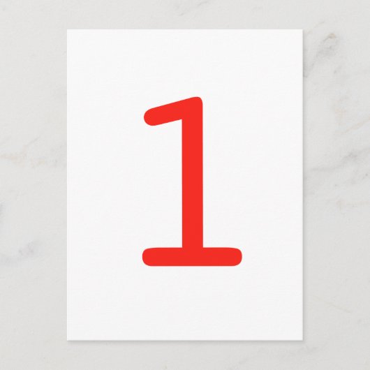 数値1 ポストカード (正面)