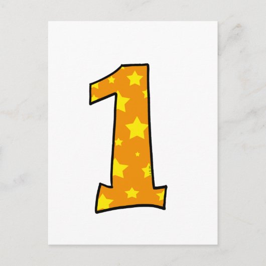 数値1 ポストカード (正面)