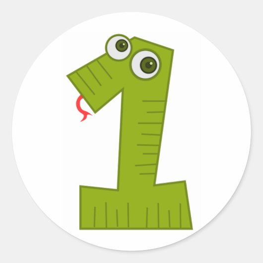 数値1 ラウンドシール (正面)