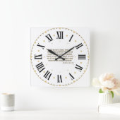 数値23:19 KJVバイブルVerseローマ数字 スクエア壁時計 (ホーム)