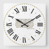 数値23:19 KJVバイブルVerseローマ数字 スクエア壁時計 (正面)