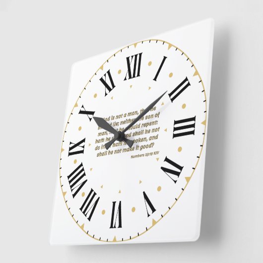 数値23:19 KJVバイブルVerseローマ数字 スクエア壁時計 (傾斜)