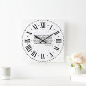 数値23:19 KJVバイブルVerse Gray Roman Numeral スクエア壁時計 (ホーム)