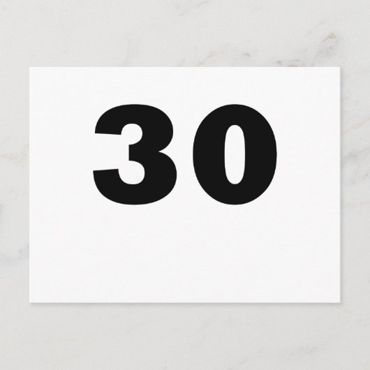 数値30 ポストカード (正面)