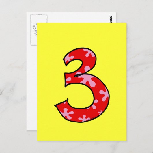 数値3 ポストカード (正面/裏面)