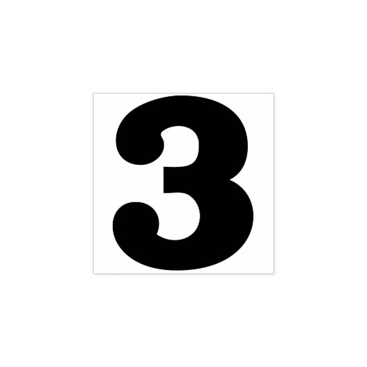 数値3 ラバースタンプ (インプリント)