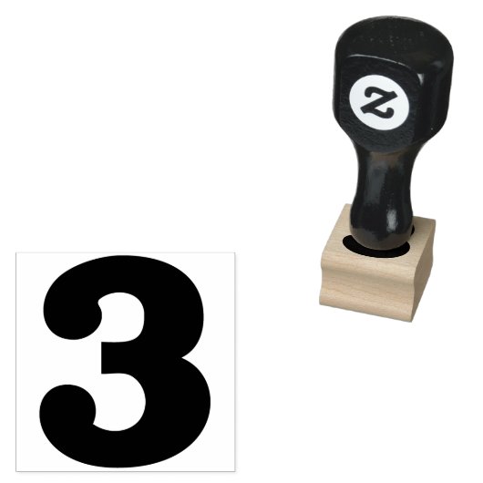数値3 ラバースタンプ (押印)