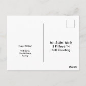 数値3.14ハッピーパおもしろいイデー ポストカード (裏面)