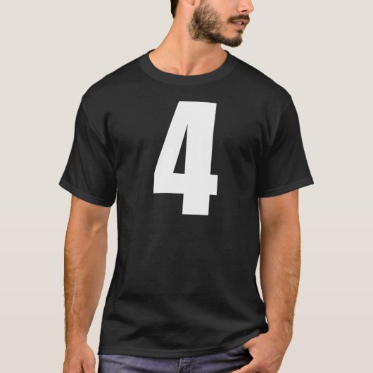 数値4数値4平方白数字割増額 Tシャツ (正面)