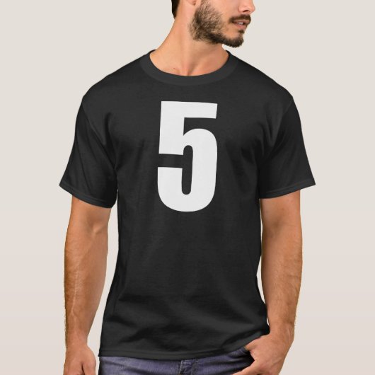 数値5数値5平方白番割増額 Tシャツ (正面)
