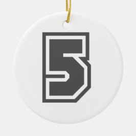 数値5 セラミックオーナメント