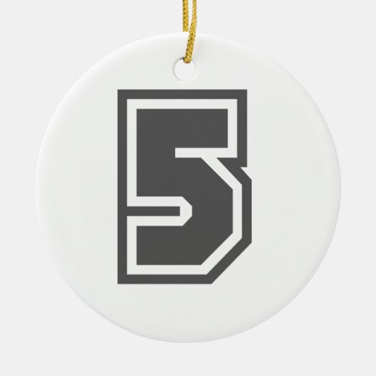 数値5 セラミックオーナメント (正面)