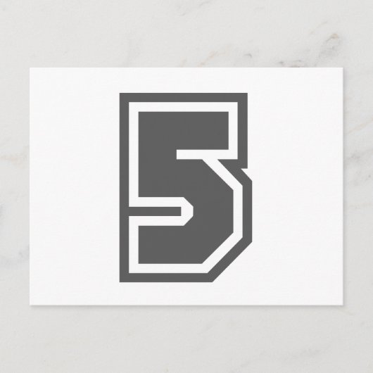 数値5 ポストカード (正面)
