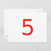 数値5 ポストカード (正面/裏面)