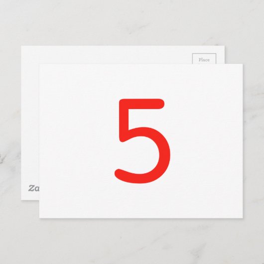 数値5 ポストカード (正面/裏面)