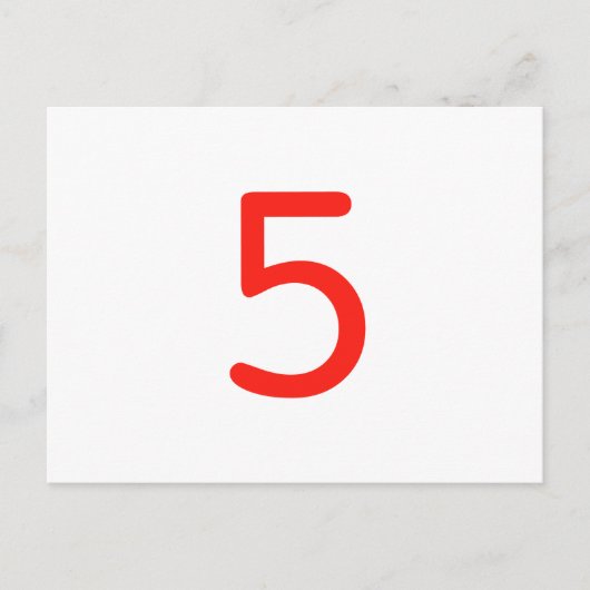数値5 ポストカード (正面)