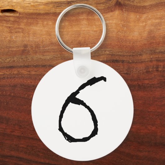 数値6 キーホルダー (正面)