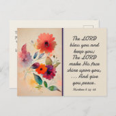 数値6 24-26主あなた賛美のフローラ水色 ポストカード (正面/裏面)