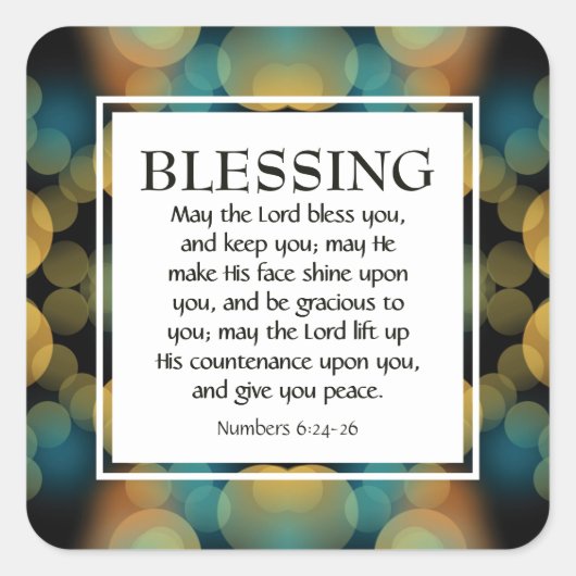 数値6:24-26 | MAY THE 賛美 LORD YOU スクエアシール (正面)