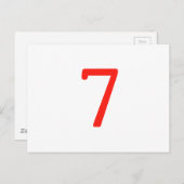 数値7 ポストカード (正面/裏面)