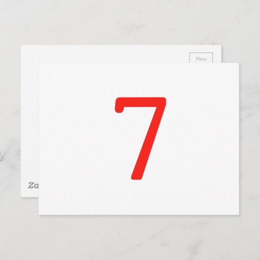 数値7 ポストカード (正面/裏面)