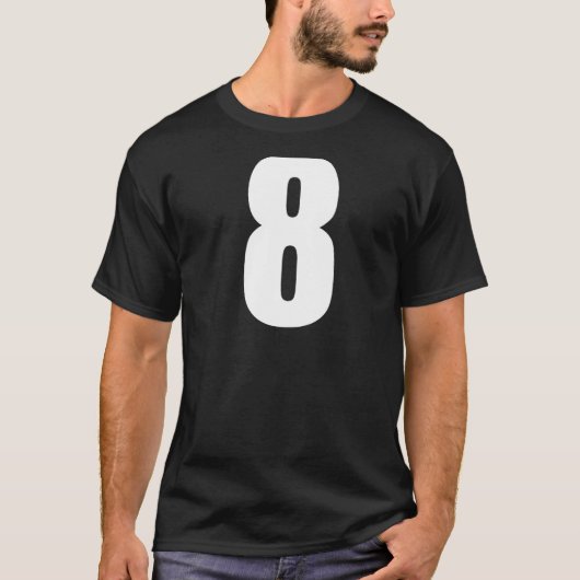 数値8数値8平白数値プレミアム Tシャツ (正面)