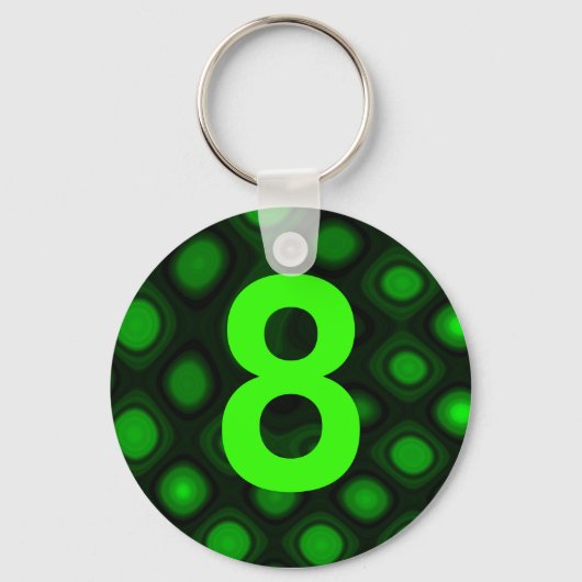 数値8 キーホルダー (正面)
