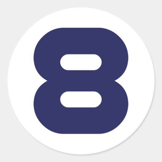 数値8 ラウンドシール (正面)