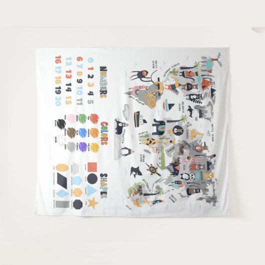 数値、教育の教室学の形状 タペストリー (正面(横))