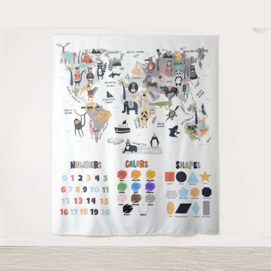 数値、教育の教室学の形状 タペストリー (正面)