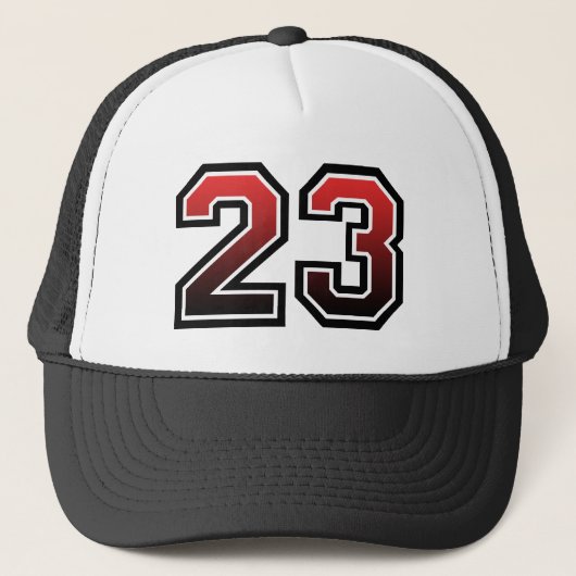 数値"23"赤と黒 キャップ (正面)