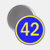 数値， 42，円内 マグネット (正面/裏面)