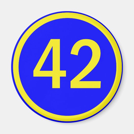 数値， 42，円内 マグネット (正面)