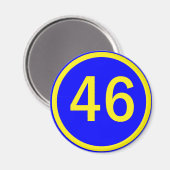 数値， 46，円 マグネット (正面/裏面)