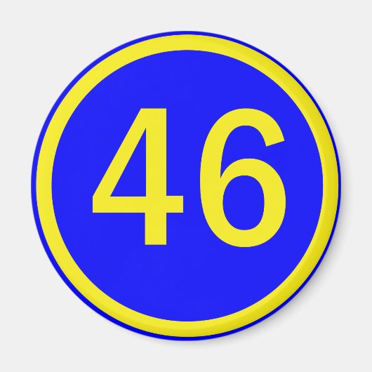 数値， 46，円 マグネット (正面)