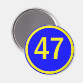 数値， 47，円 マグネット (正面/裏面)