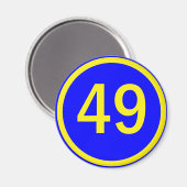 数値， 49，円 マグネット (正面/裏面)