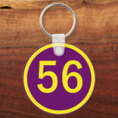 数値， 56，円 キーホルダー (正面)