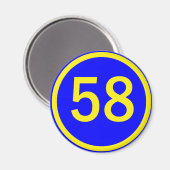 数値， 58，円 マグネット (正面/裏面)